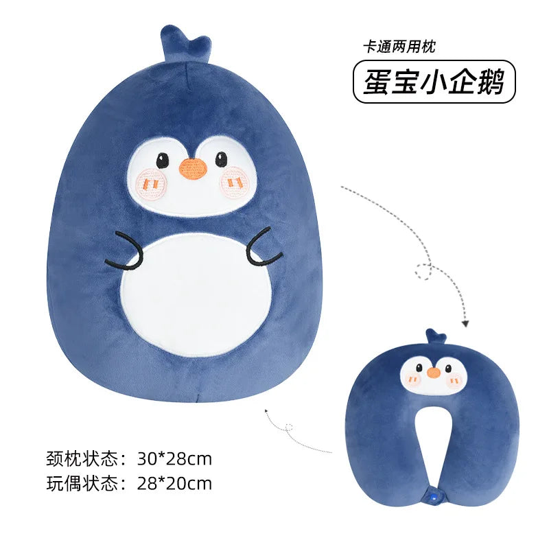 Cartoon Cute Cat 2 in 1 U Shape Travel Neck Pillow Micro Beads Cushion Animal Design for Kids Teenagers Adults Toy