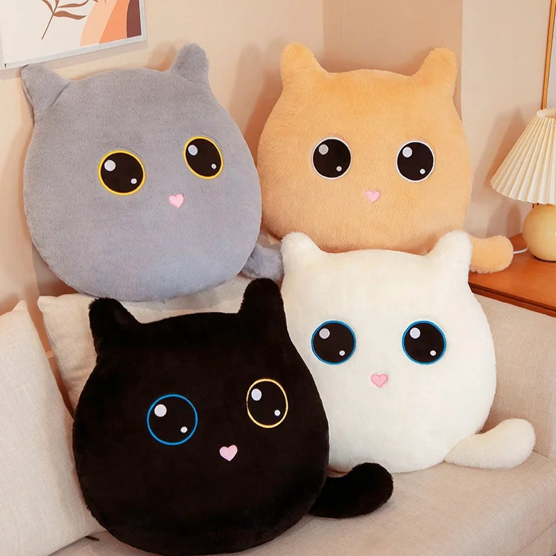OEM Cute Black Cat Stuffed Animal Dolls Custom Soft Plushie Sofa Pillow Comforter PP Cotton Filling Mesh for Baby Toy Bedding
