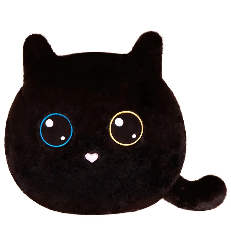 OEM Cute Black Cat Stuffed Animal Dolls Custom Soft Plushie Sofa Pillow Comforter PP Cotton Filling Mesh for Baby Toy Bedding