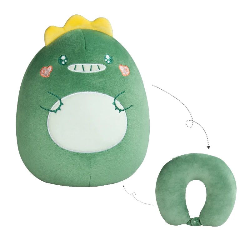 Cartoon Cute Cat 2 in 1 U Shape Travel Neck Pillow Micro Beads Cushion Animal Design for Kids Teenagers Adults Toy