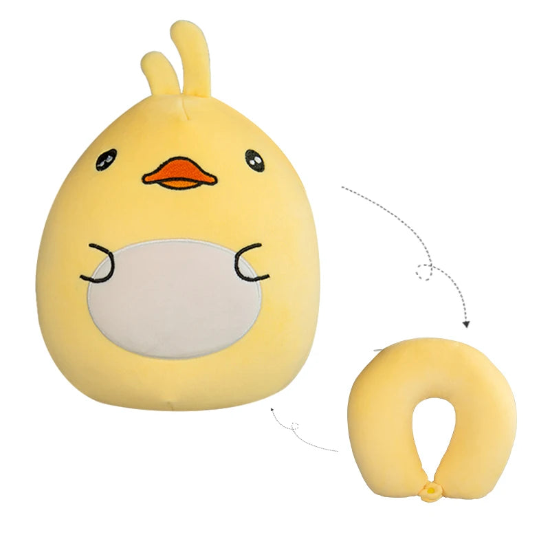 Cartoon Cute Cat 2 in 1 U Shape Travel Neck Pillow Micro Beads Cushion Animal Design for Kids Teenagers Adults Toy