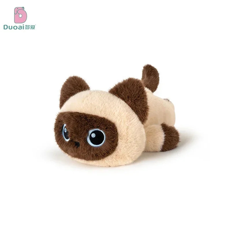 Soft Cartoon Cat Plush Toys Cute Animals Siamese Kitten Lovely Stuffed Doll Pendant Key Chain Birthyday Xmas Gift For Girl Boy