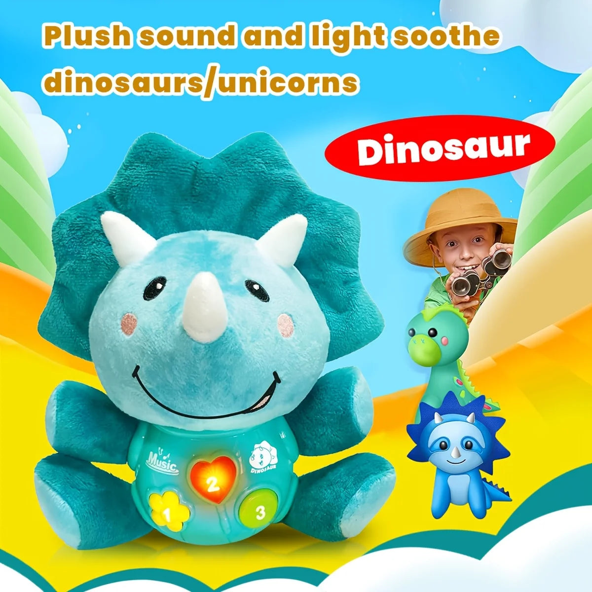 Plush Musical Toy, Educational Sensory Doll Light Up Musical Toy, Christmas Birthday Gifts, Random Accessories Color