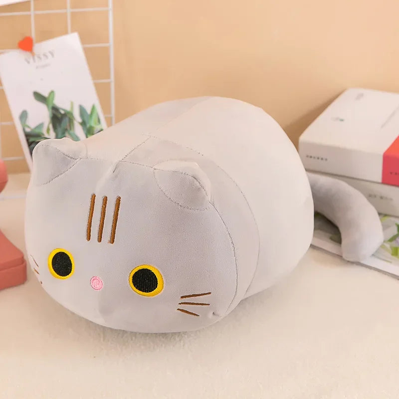 Plush Cat Toy Soft Cute Brown Stuffed Animal Cat Pillow Kids Students Toys Gifts Birthday For Lovers Gift Children Home Textile