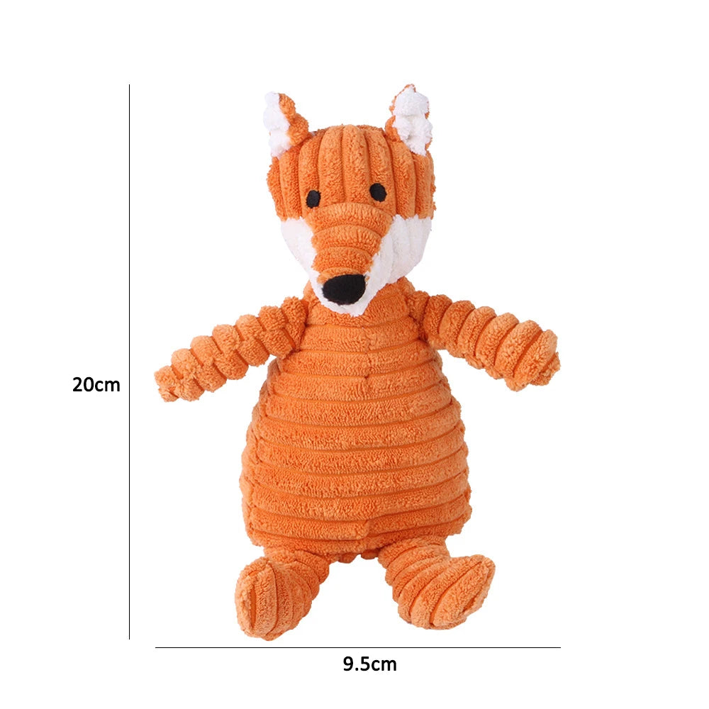 Plush Dog Toys for Puppy Pets Bite Resistant Squeaky Toys Corduroy Dog Companionship Toy Animals Shape Training Accessories for