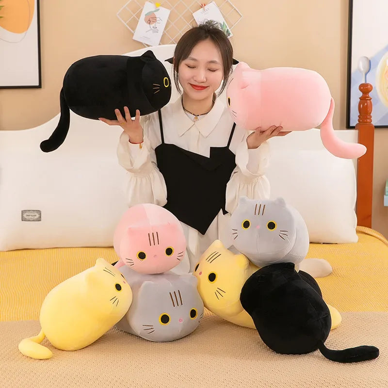 Plush Cat Toy Soft Cute Brown Stuffed Animal Cat Pillow Kids Students Toys Gifts Birthday For Lovers Gift Children Home Textile
