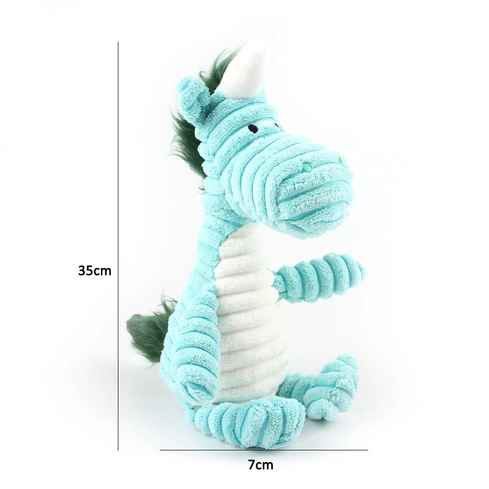 Plush Dog Toys for Puppy Pets Bite Resistant Squeaky Toys Corduroy Dog Companionship Toy Animals Shape Training Accessories for