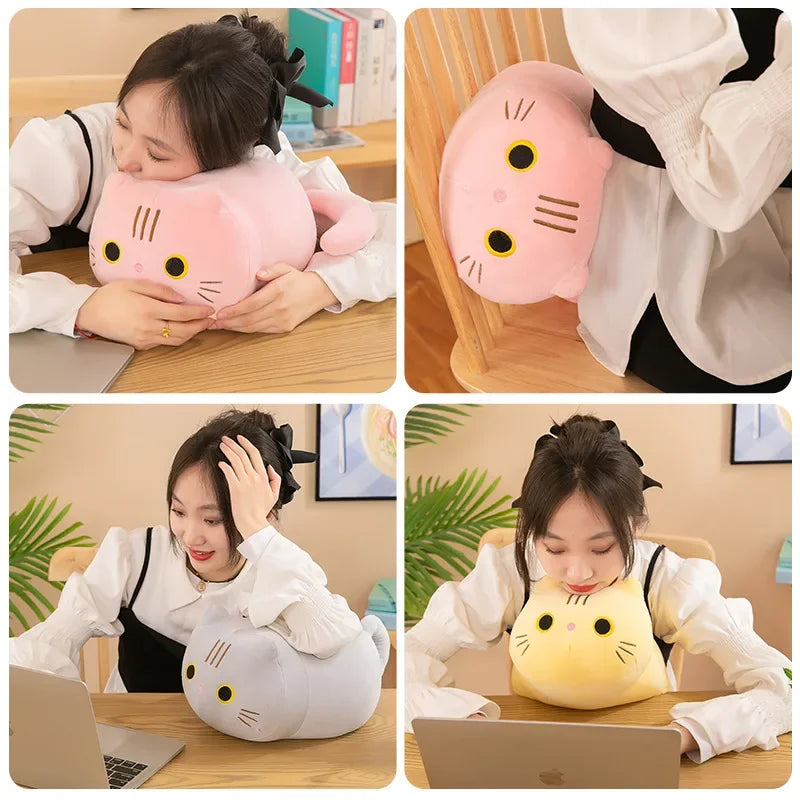 Plush Cat Toy Soft Cute Brown Stuffed Animal Cat Pillow Kids Students Toys Gifts Birthday For Lovers Gift Children Home Textile