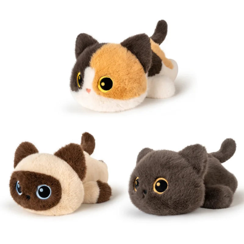 Soft Cartoon Cat Plush Toys Cute Animals Siamese Kitten Lovely Stuffed Doll Pendant Key Chain Birthyday Xmas Gift For Girl Boy